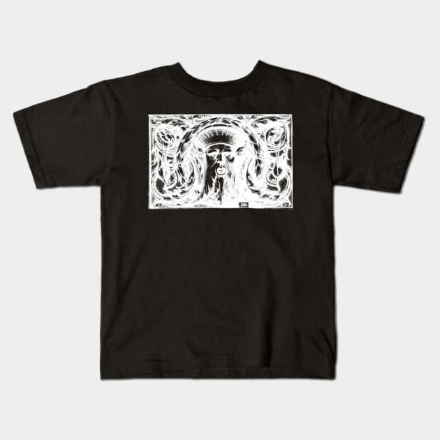 Green Man Renaissance Engraving WhiteAn Kids T-Shirt by Pixelchicken